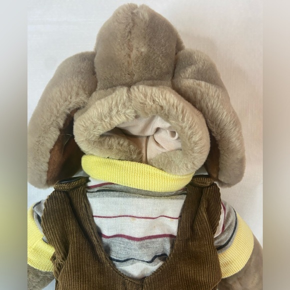 WRINKLES Dog Hand Puppet Plush Ganz Bros Brown 16” Shirt/Overalls Vintage 1981 - Picture 7 of 14
